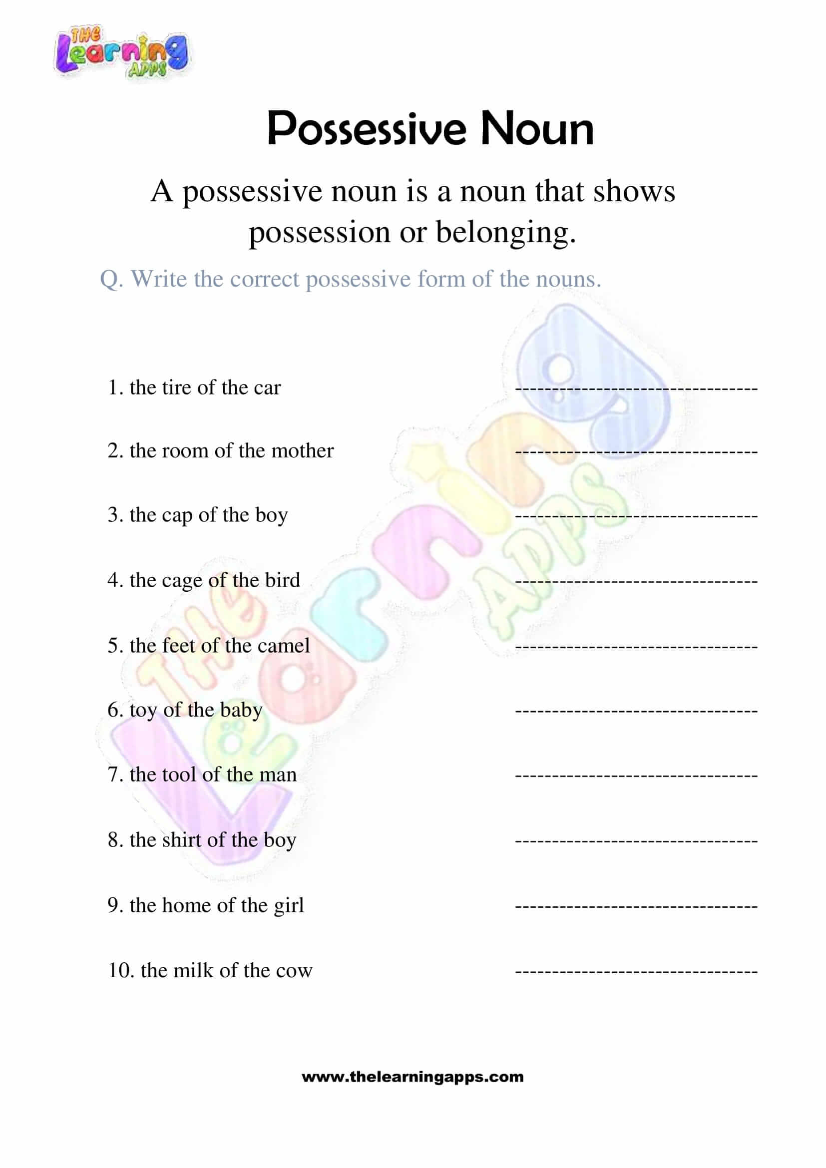Download Free Possessive Noun Worksheets For 3Rd Grade | Free Printable Possessive Nouns Worksheets