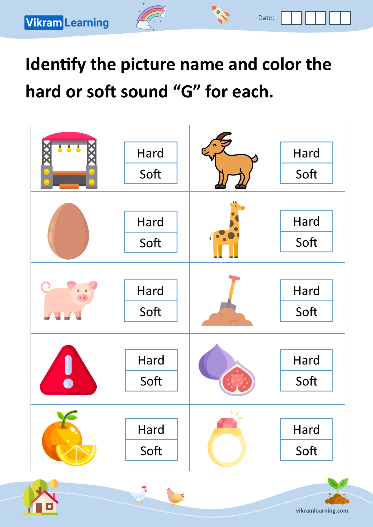 Download Hard And Soft Sounds Of G Worksheets For Free | Hard And Soft Objects Printable Worksheets
