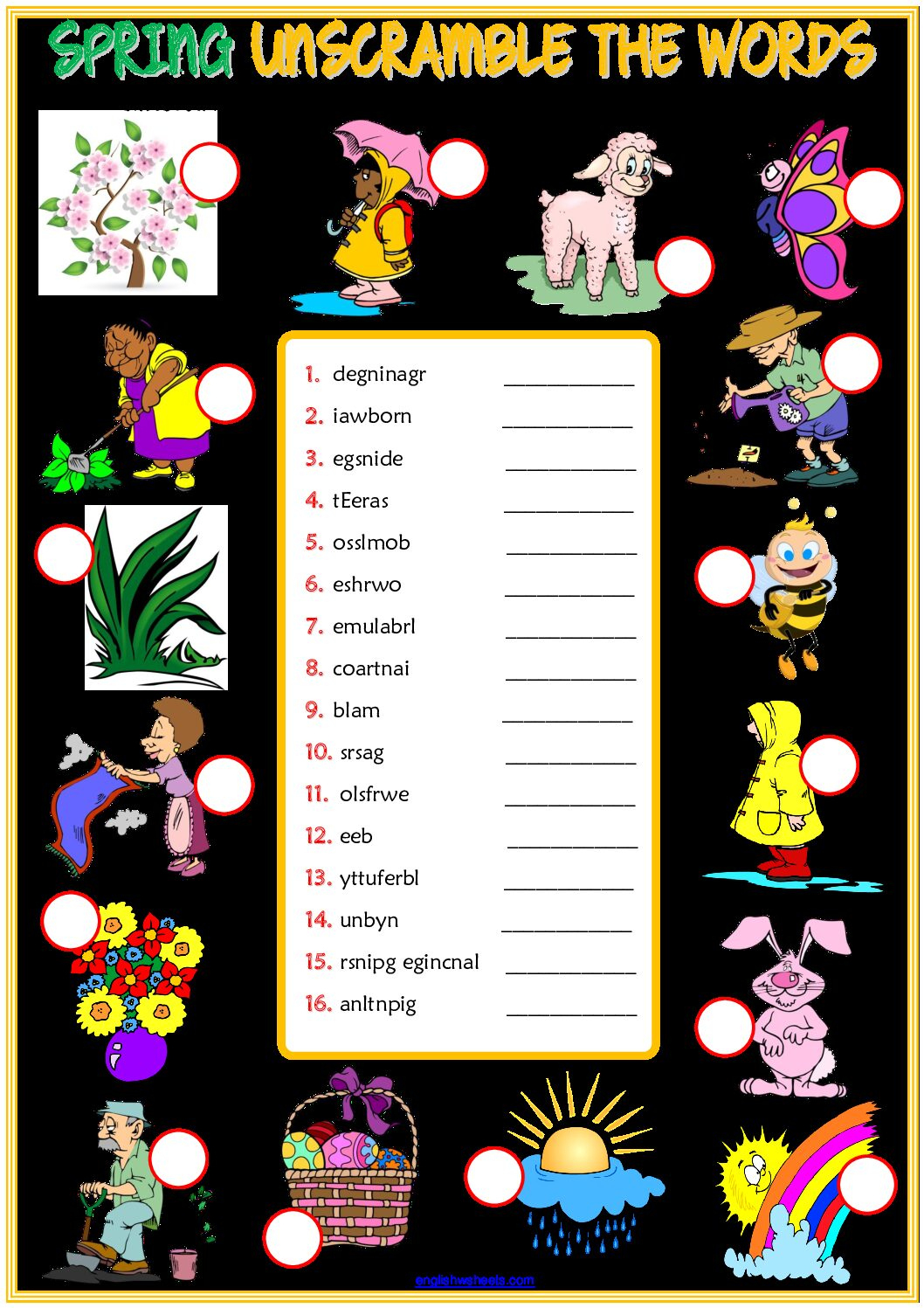 English Esl Worksheet - Spring Word Game - Language Advisor | Esl Printable Worksheets