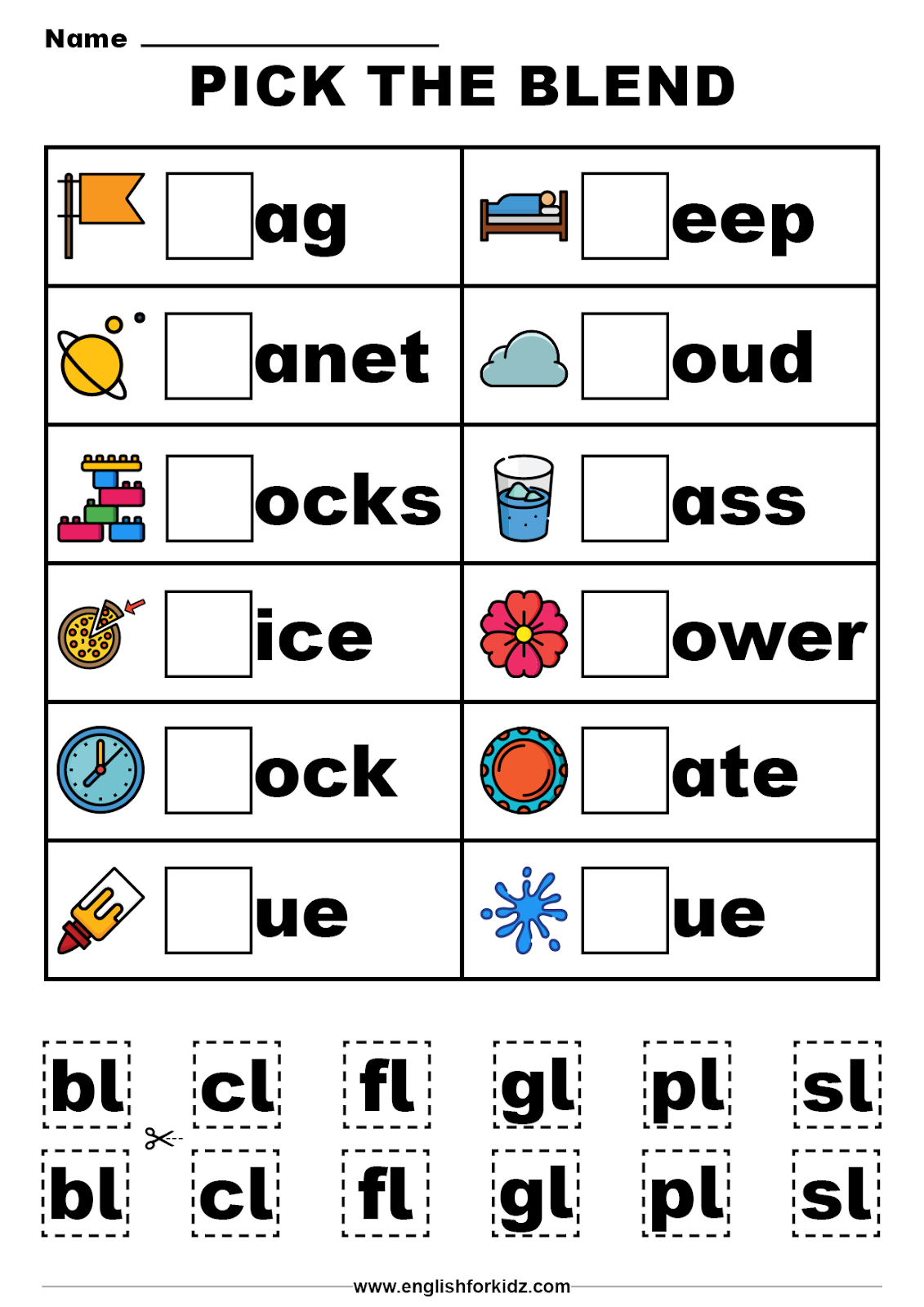 English For Kids Stepstep: Beginning Consonant Blends And | Blends Printable Worksheets