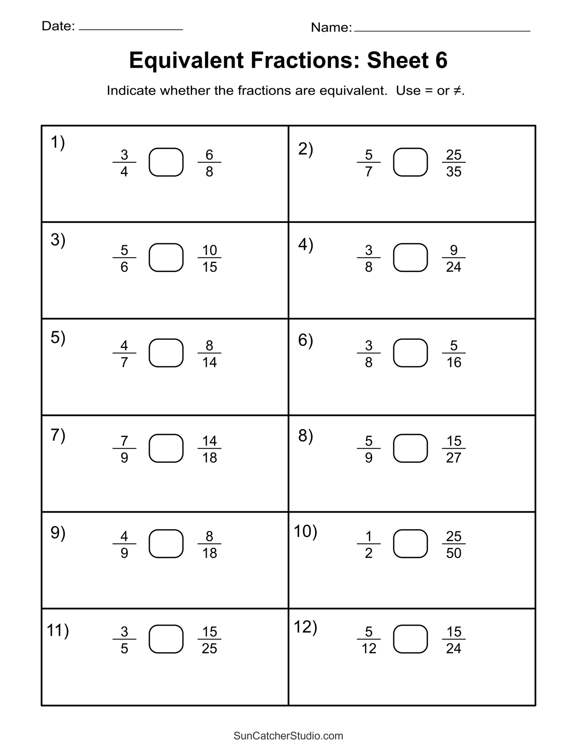Equivalent Fractions (Finding And Writing Equal Fractions) – Free | Equivalent Fractions Printable Worksheets Free