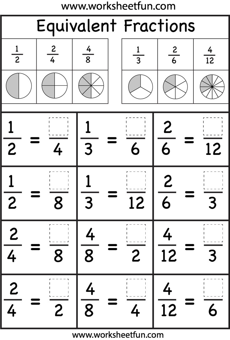 Equivalent Fractions Worksheet / Free Printable Worksheets | Equivalent Fractions Printable Worksheets Free