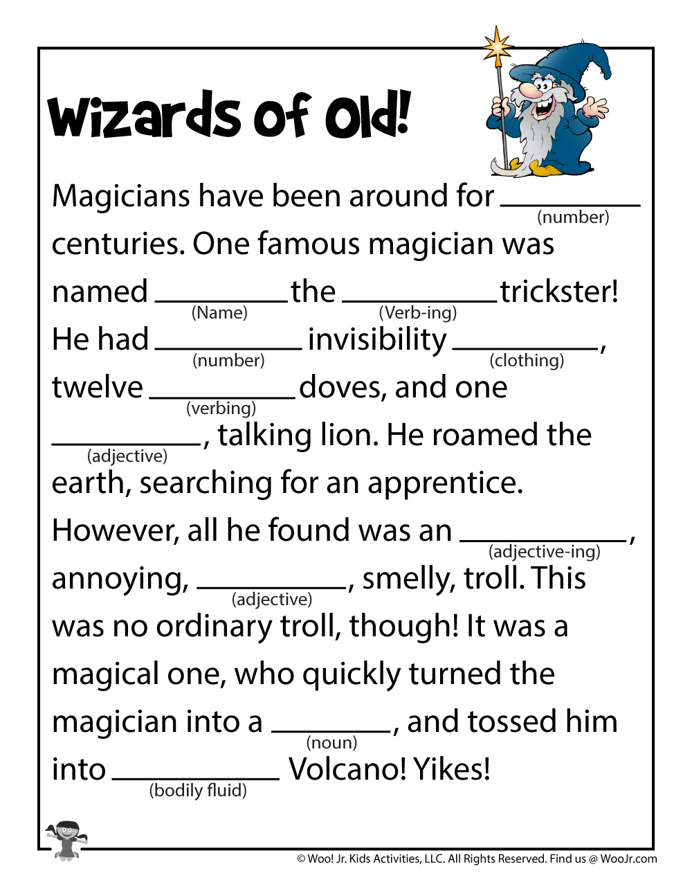 Fairy Tales Ad Libs For Kids | Woo! Jr. Kids Activities | Mad Libs Printable Worksheets