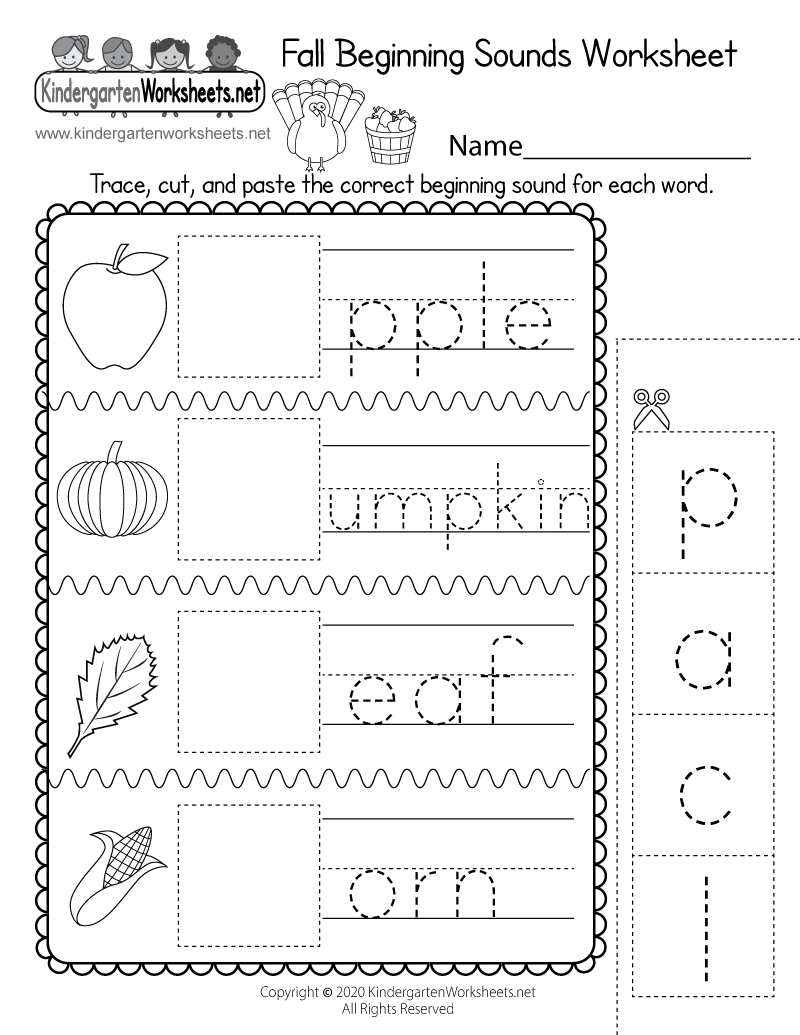 Fall Beginning Sounds Worksheet - Free Printable, Digital, &amp;amp; Pdf | Free Printable Fall Worksheets For Kindergarten