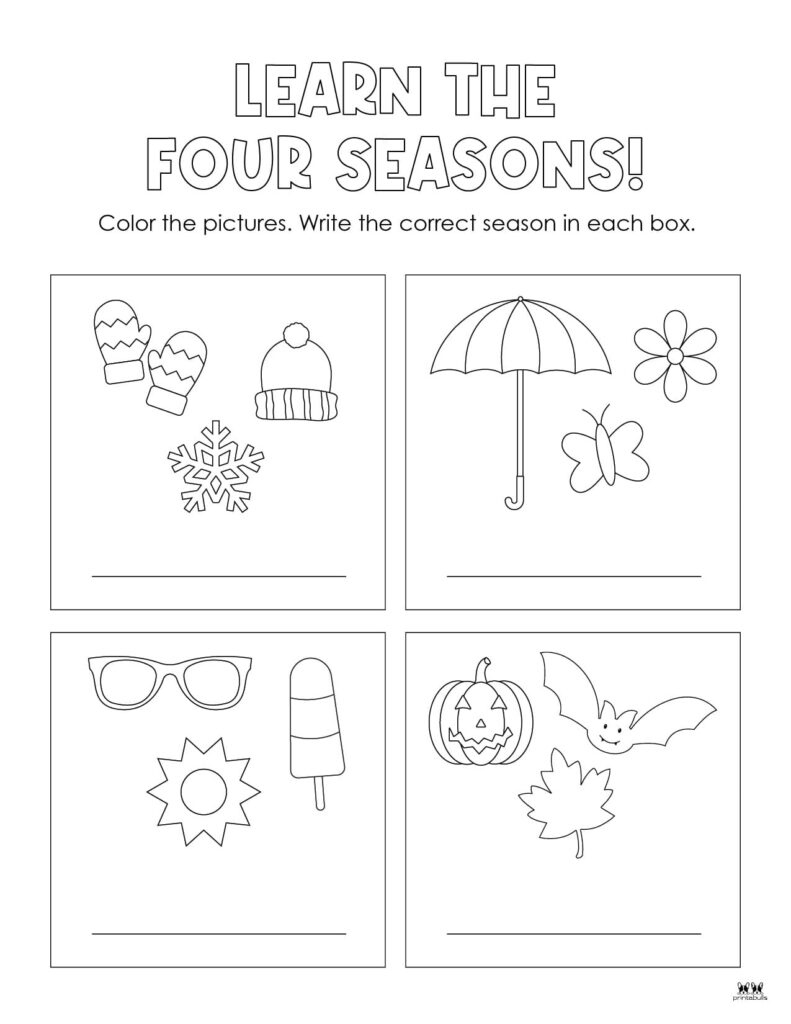 Four Seasons Worksheets &amp;amp; Printables - 51 Pages | Printabulls | Seasons Printable Worksheets