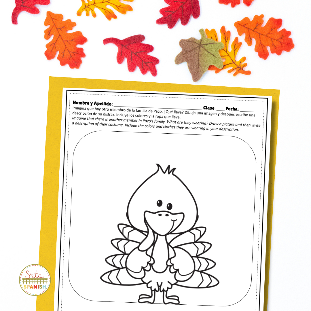 Free Activity For Thanksgiving In Spanish Class - Srta Spanish | Thanksgiving In Spanish Worksheets