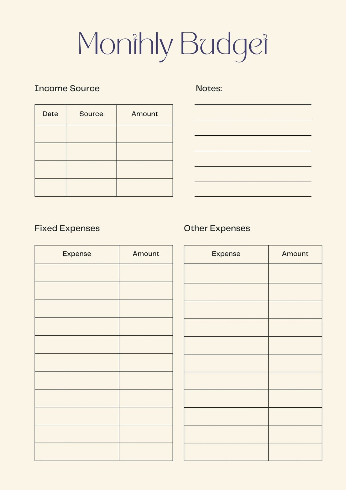 Free And Customizable Budget Templates | Easy Budget Worksheet Printable