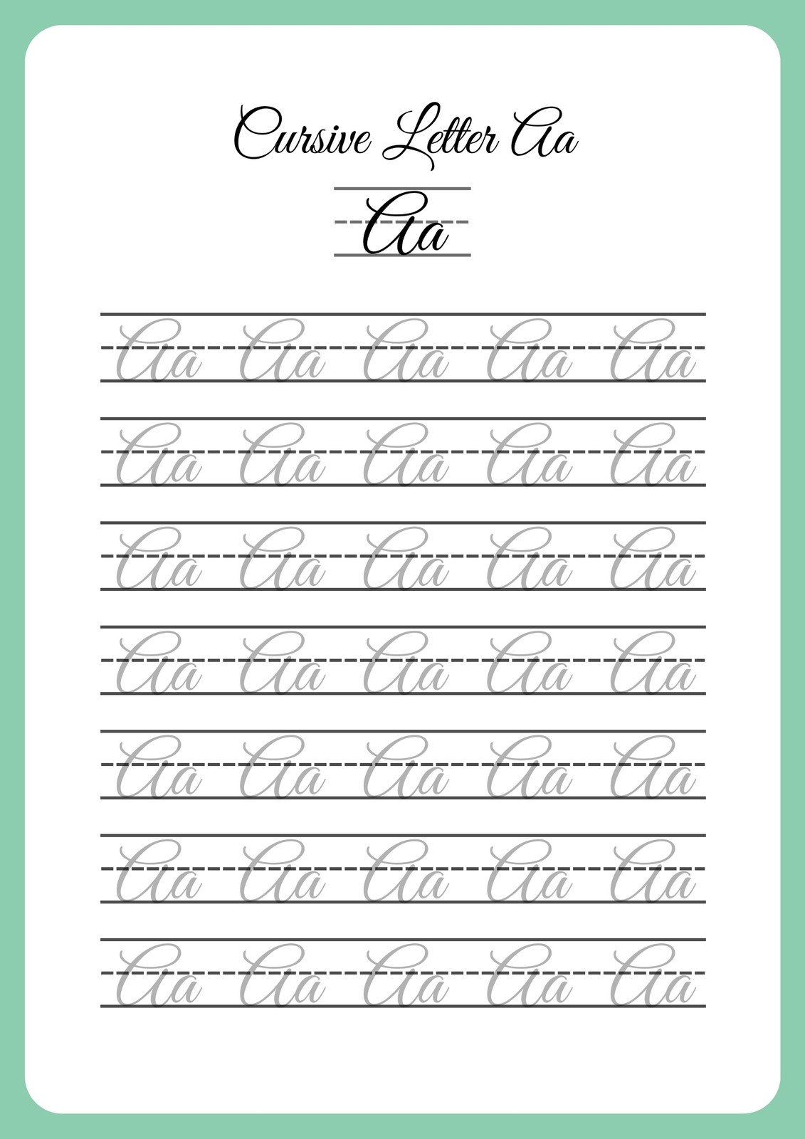 Free And Customizable Cursive Templates | Canva | Free Printable Cursive Handwriting Worksheets For Adults