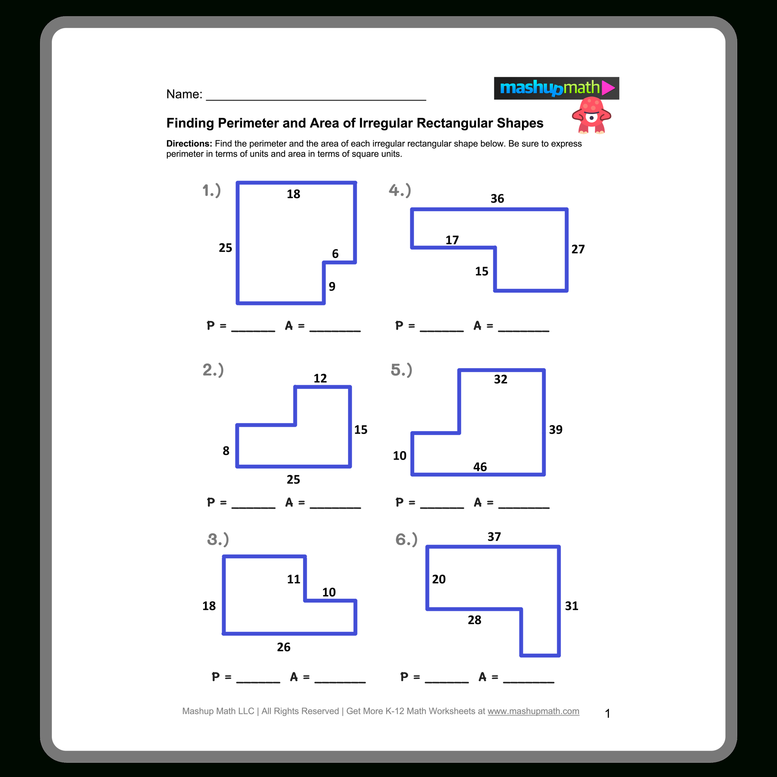 Free Area And Perimeter Worksheets (With Answers) — Mashup Math | Free Printable Area And Perimeter Worksheets