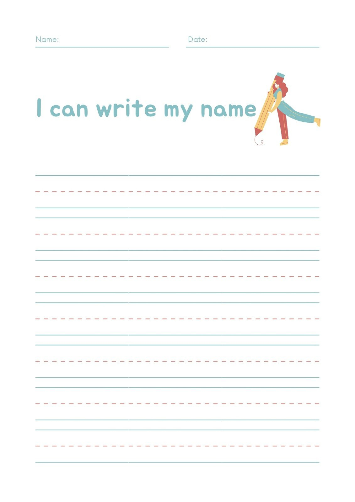 Free Custom Printable Handwriting Worksheet Templates | Canva | Free Printable Blank Handwriting Worksheets