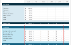 Printable Monthly Budget Worksheet Excel