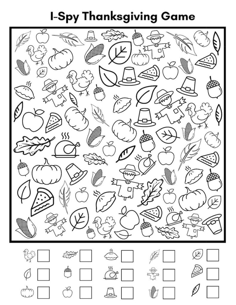 Free I Spy Thanksgiving Printables Your Kids Will Love! - Originalmom | Thanksgiving Hidden Picture Worksheets