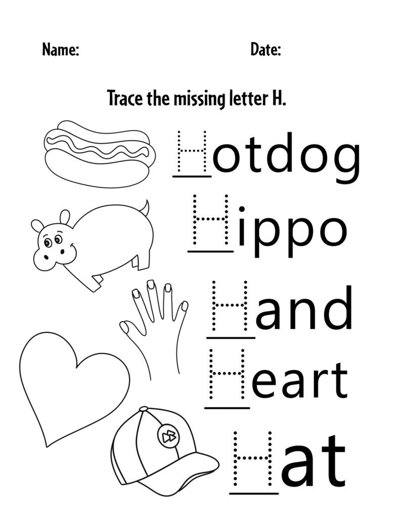 Free Letter H Worksheets For Preschool ⋆ The Hollydog Blog | Free Printable Letter H Worksheets