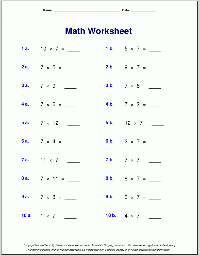 Free Math Worksheets | Free Printable Math Worksheets For 3Rd Grade