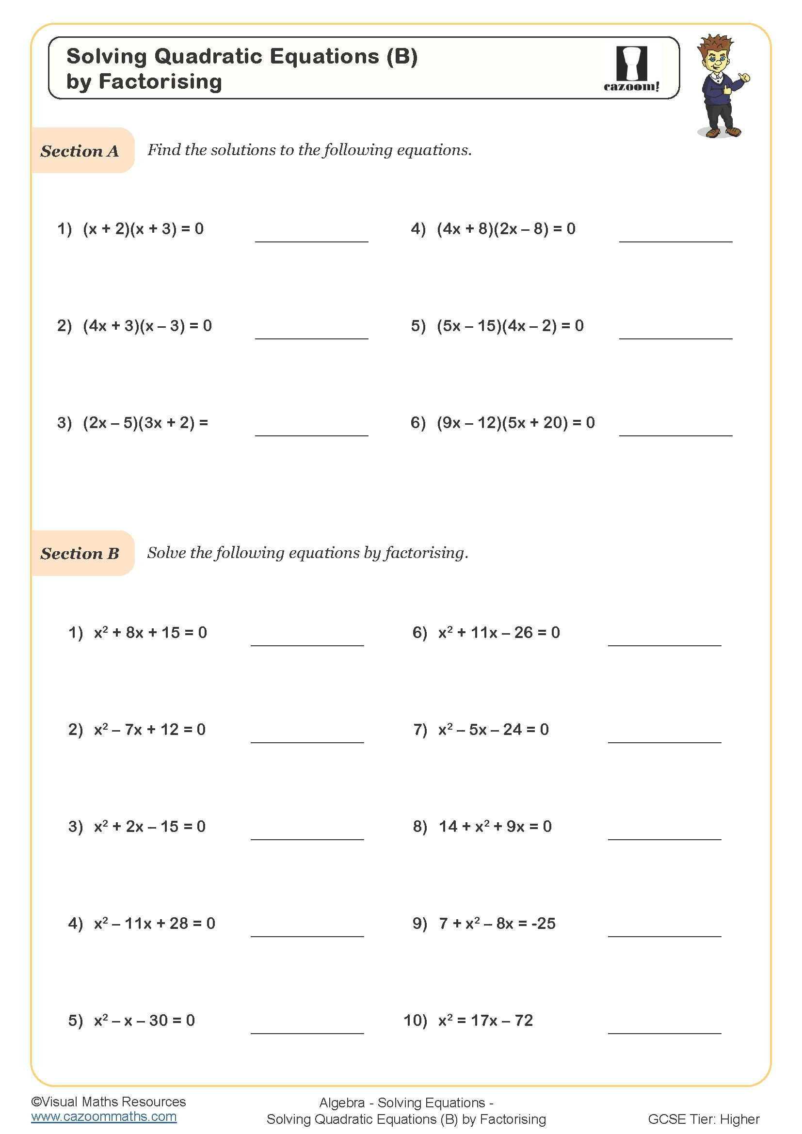 Free Math Worksheets - Worksheets Library | Year 10 Maths Worksheets Printable