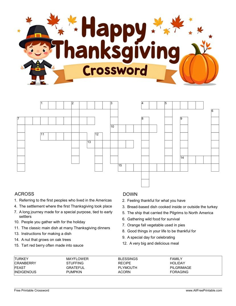 free printable all free printable super teacher worksheets thanksgiving crossword Free Printable – All Free Printable | Super Teacher Worksheets Thanksgiving Crossword