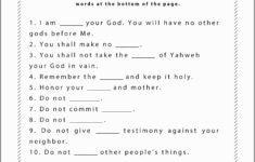 Printable Bible Worksheets For Youth