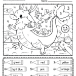 Free Printable Dragon Colornumber Worksheet | Printable Color By Number Worksheets