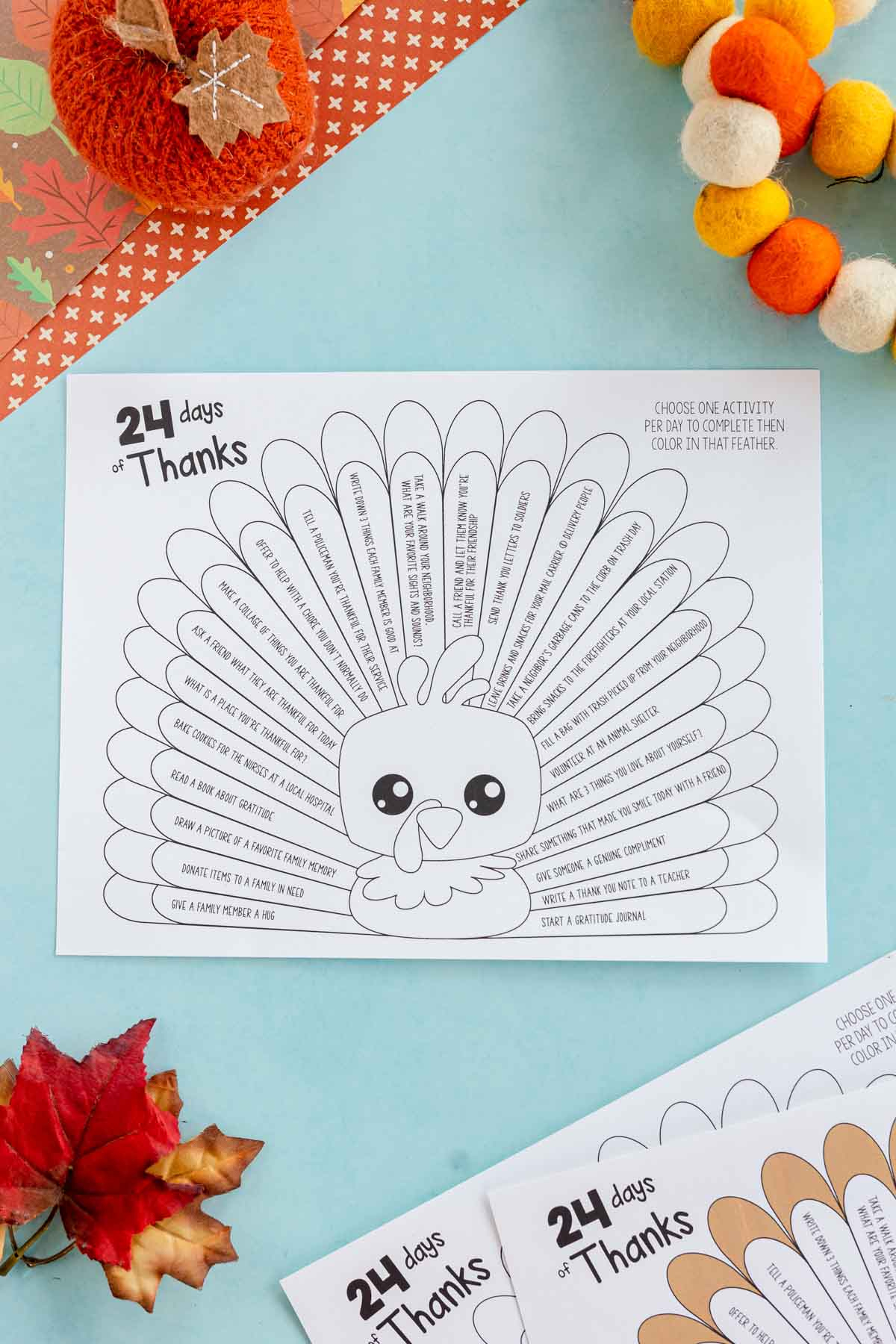 Free Printable Gratitude Thanksgiving Turkeys - Play Party Plan | Thanksgiving Turkey Worksheet