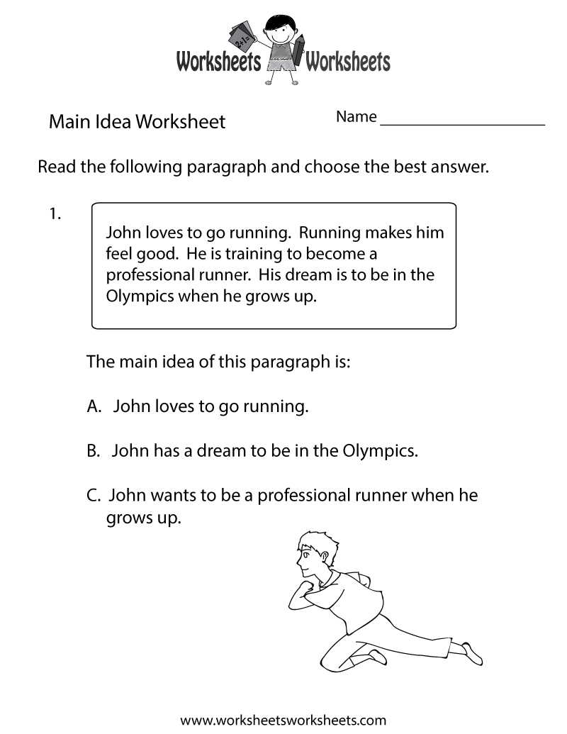 Free Printable Main Idea Practice Worksheet | Free Printable Main Idea Worksheets