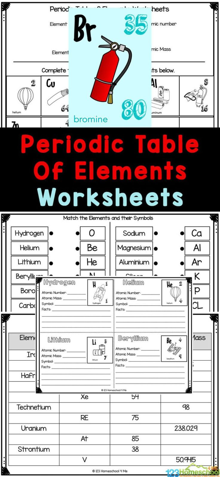 Free Printable Periodic Table Of Elements Science Worksheets | Free Printable Periodic Table Of Elements Worksheets