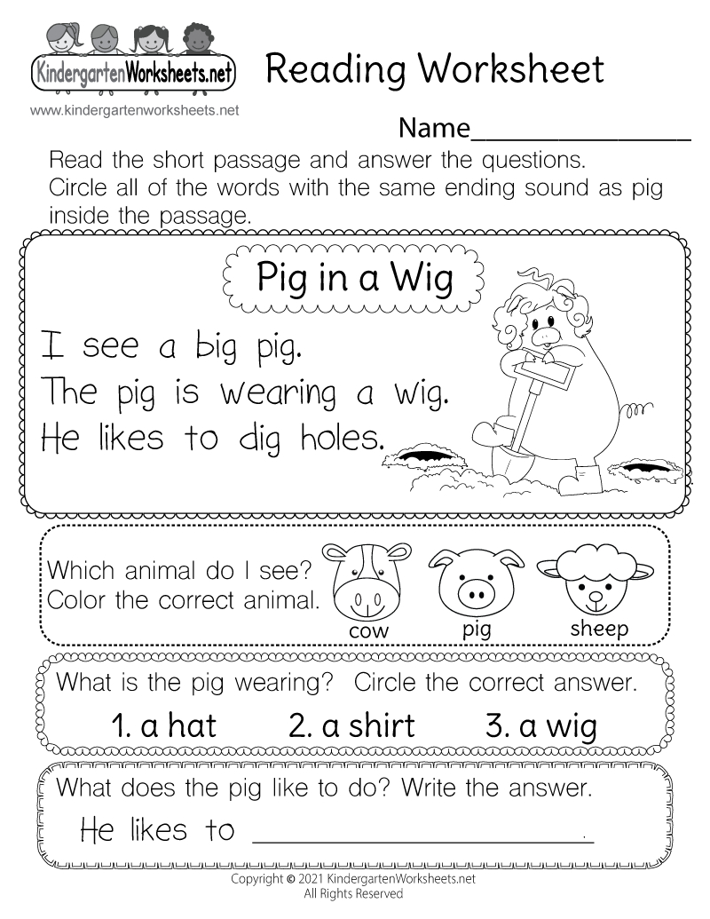 free printable reading worksheet worksheets library free printable kindergarten worksheets reading Free Printable Reading Worksheet - Worksheets Library | Free Printable Kindergarten Worksheets Reading