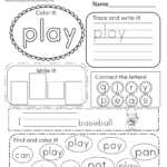 Free Printable Sight Word “Play” Worksheet | Kindergarten Sight Words Free Printable Worksheets