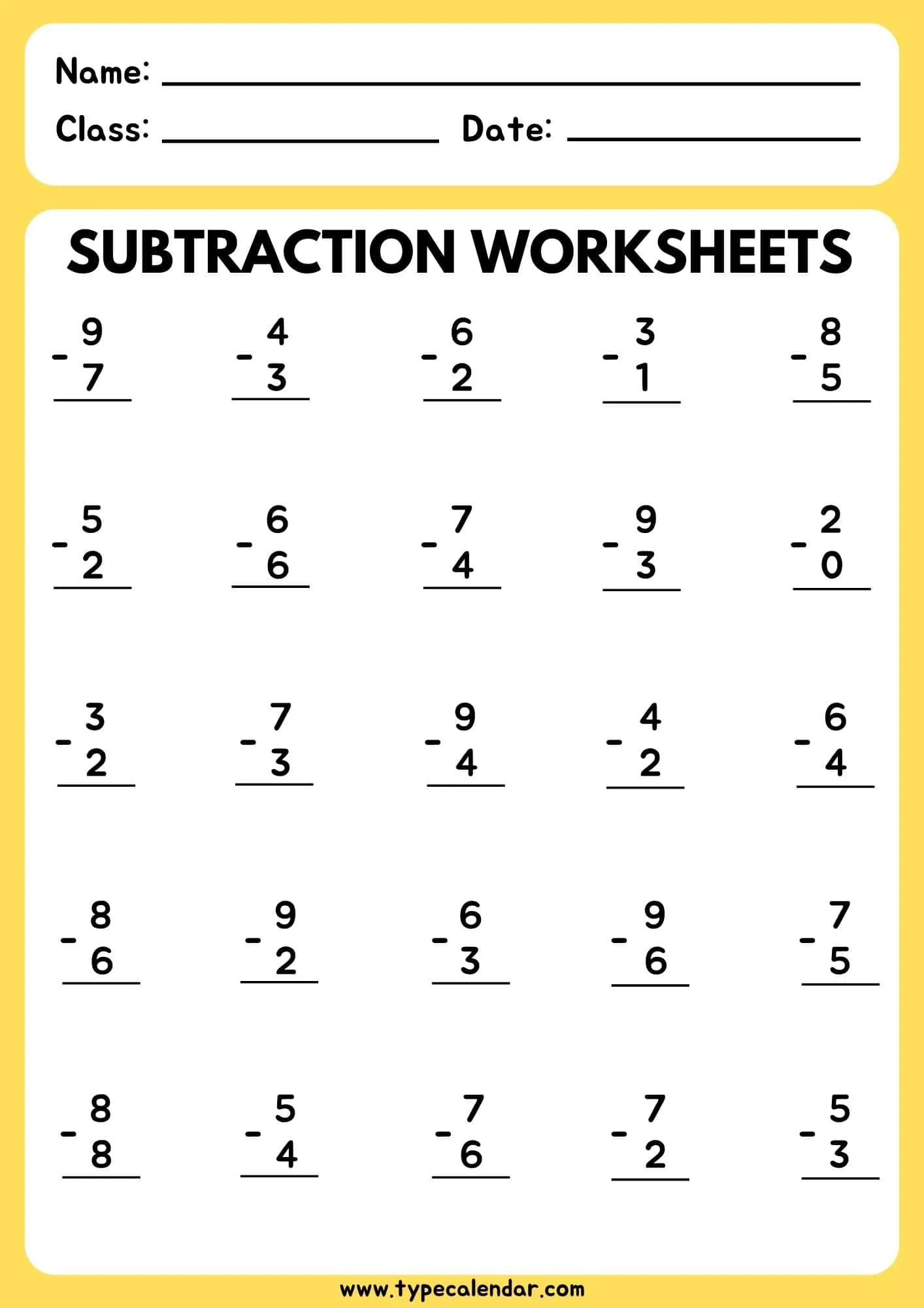 Free Printable Subtraction Worksheets [Pdf] Generator Kindergarten | Free Printable Subtraction Worksheets For 2Nd Grade