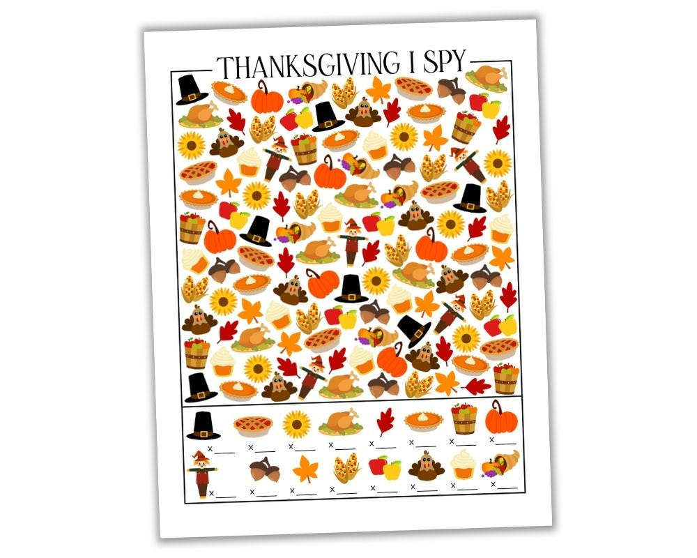 Free Printable Thanksgiving I Spy Sheet (+ Answer Key!) - The | Thanksgiving I Spy Worksheets