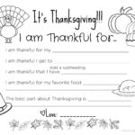 Free Printable Thanksgiving Placemats For The Kids – All My Good | I Am Thankful For Thanksgiving Worksheet