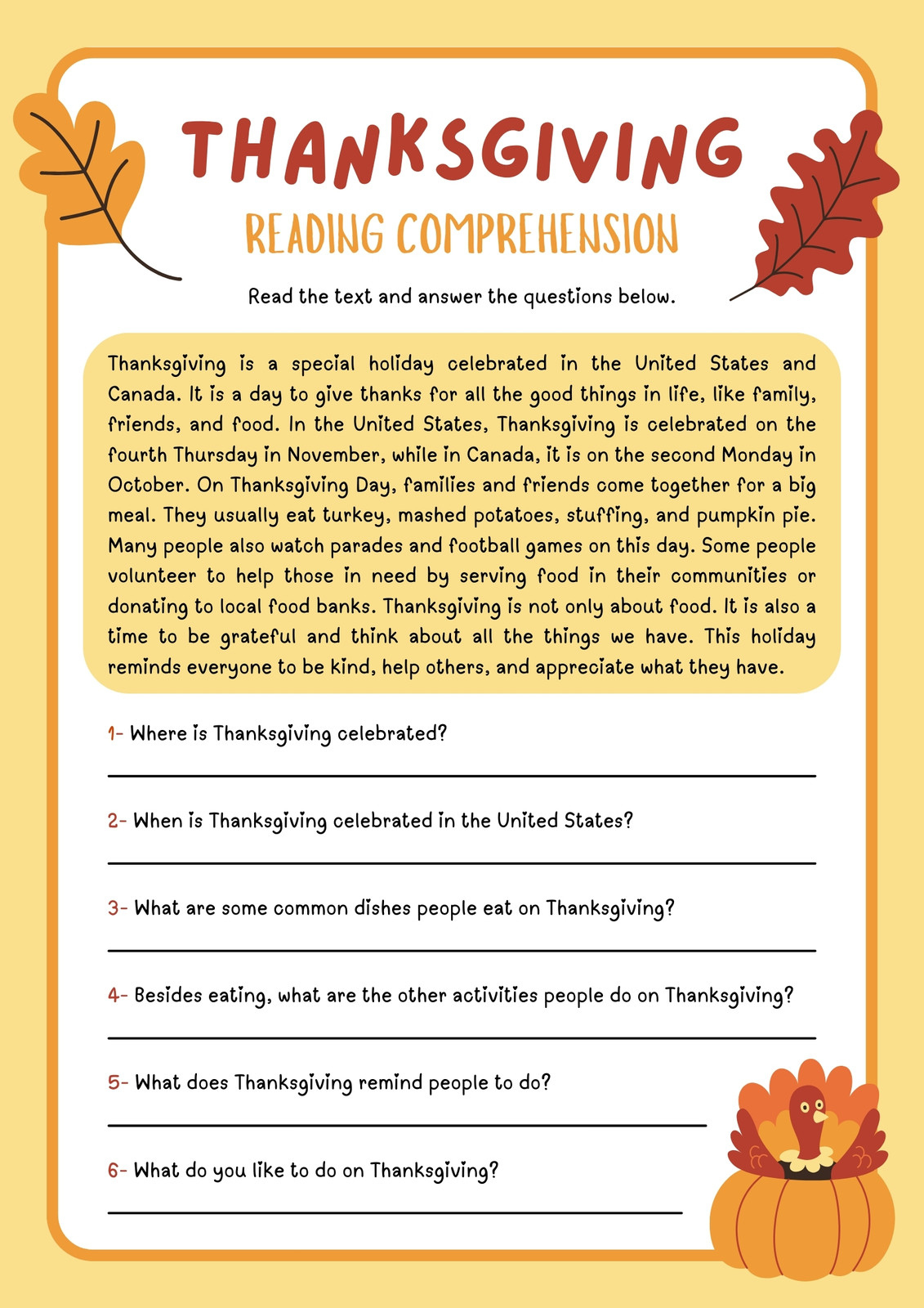 free printable thanksgiving worksheet templates canva thanksgiving worksheets for 6th graders Free Printable Thanksgiving Worksheet Templates | Canva | Thanksgiving Worksheets For 6Th Graders