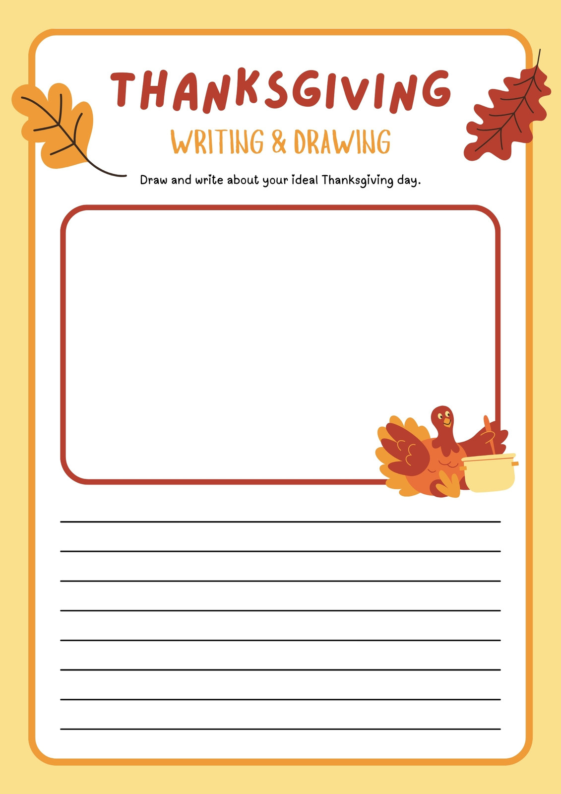 Free Printable Thanksgiving Worksheet Templates | Canva | Thanksgiving Writing Worksheets Free