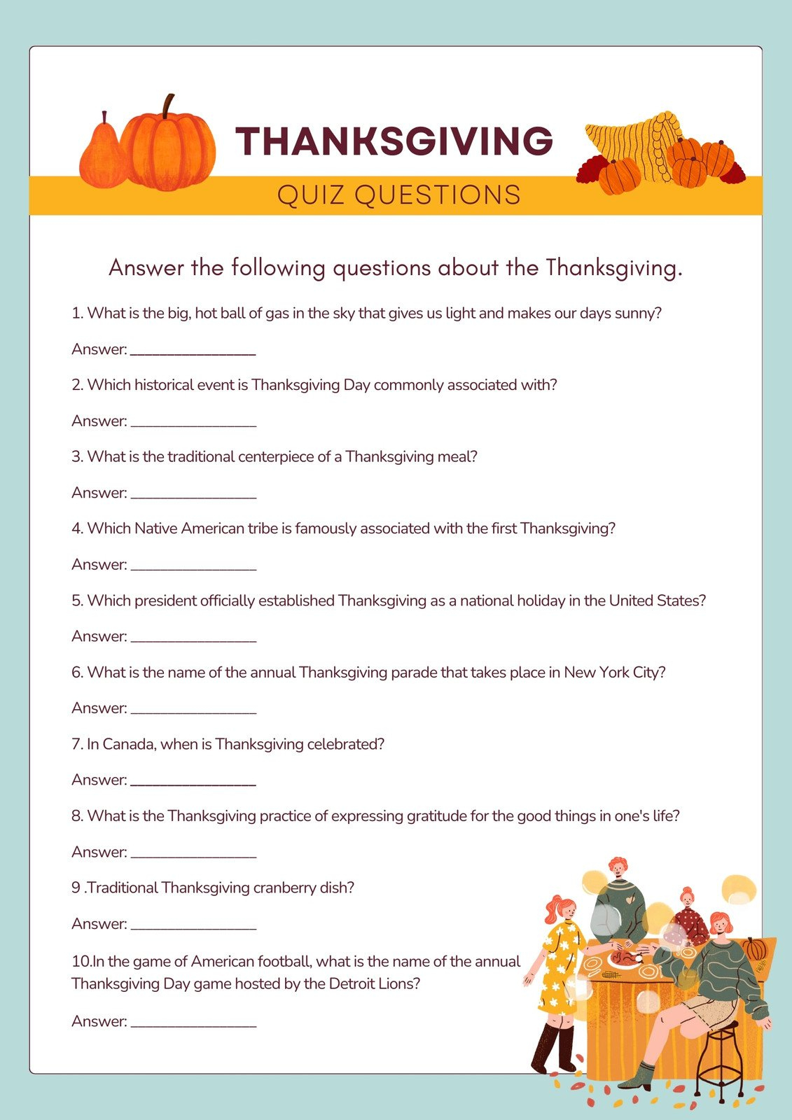 Free Printable Thanksgiving Worksheets For Preschoolers | 7 2 Thanksgiving Worksheet Answers