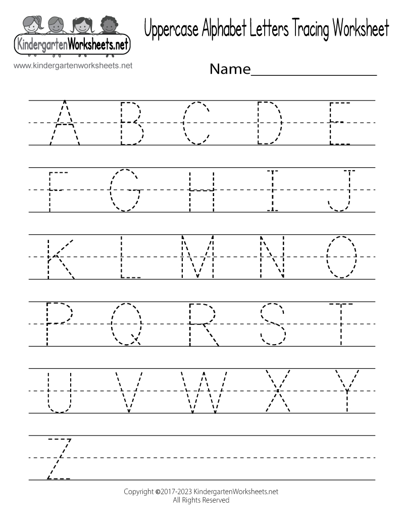 Free Printable Uppercase Alphabet Letters Tracing Worksheet | Handwriting Printable Worksheets For Kindergarten