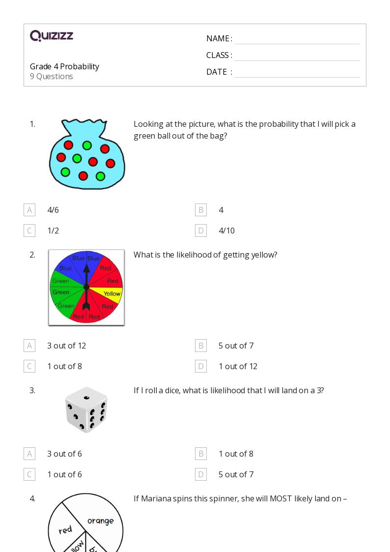 free probability worksheet 4th grade download free probability free printable probability worksheets 4th grade Free Probability Worksheet 4Th Grade, Download Free Probability | Free Printable Probability Worksheets 4Th Grade