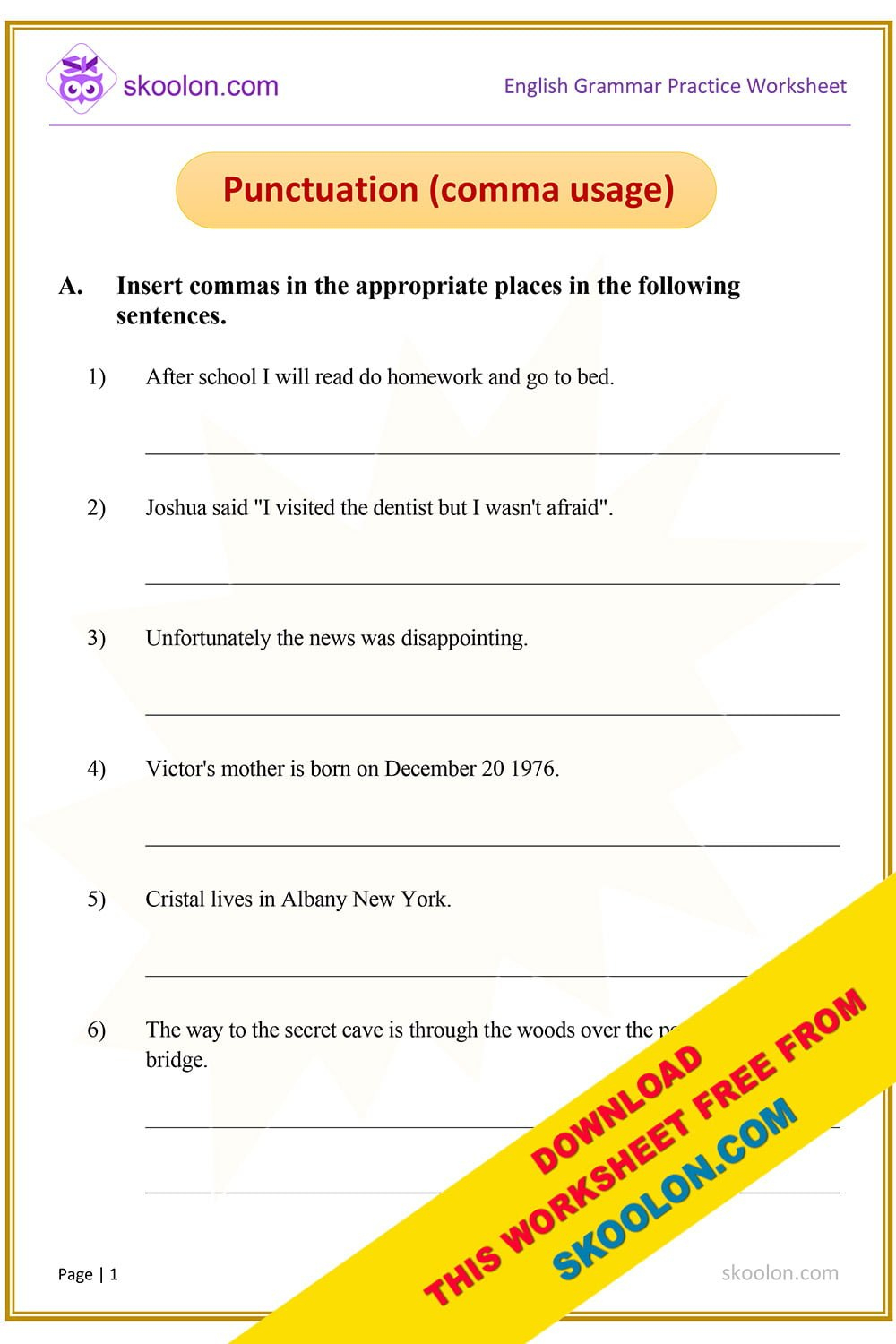 Free Punctuation Worksheet For Grade 3, Download Free Punctuation | Free Printable Punctuation Worksheets For 3Rd Grade