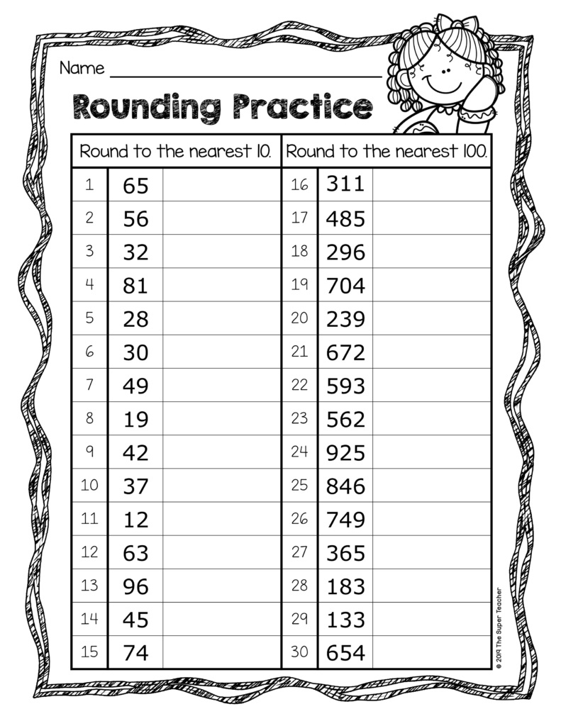 Free Rounding Practice Worksheets - The Super Teacher - Worksheets | Free Printable Rounding Math Worksheets