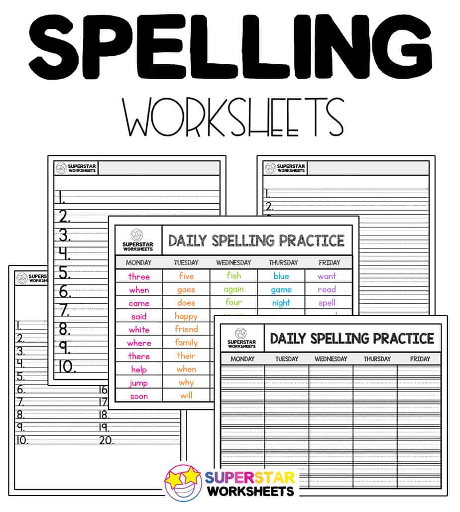 Free Spelling Worksheets - Superstar Worksheets | Free Printable Grade 3 Spelling Worksheets