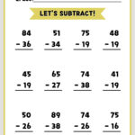 Free Subtraction Worksheet Templates To Edit And Print | Canva | 2Nd Grade Math Subtraction Printable Worksheets