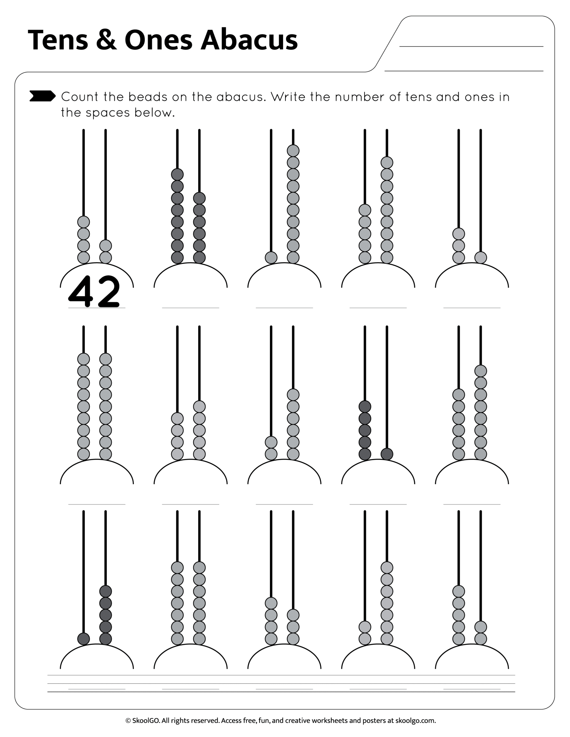 free tens ones abacus worksheet for grades k 2 free printable abacus worksheets 1 scaled Free Tens & Ones Abacus Worksheet For Grades K-2 | Free Printable Abacus Worksheets