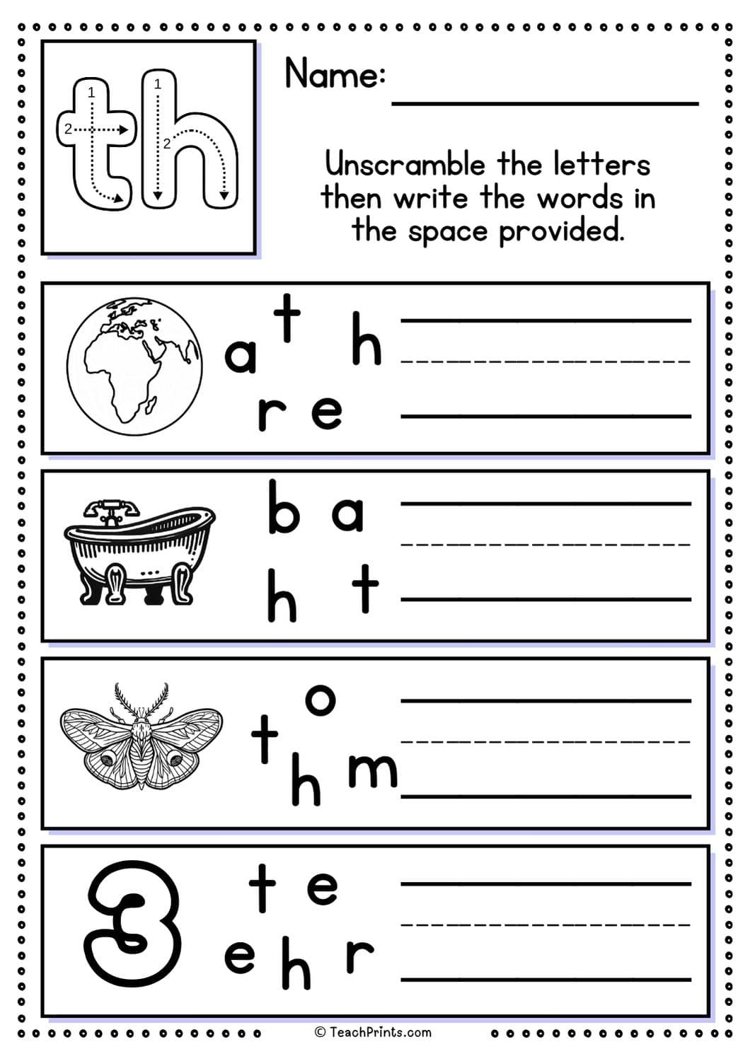 free th worksheets teach prints th worksheets printable 1 Free Th Worksheets - Teach Prints | Th Worksheets Printable