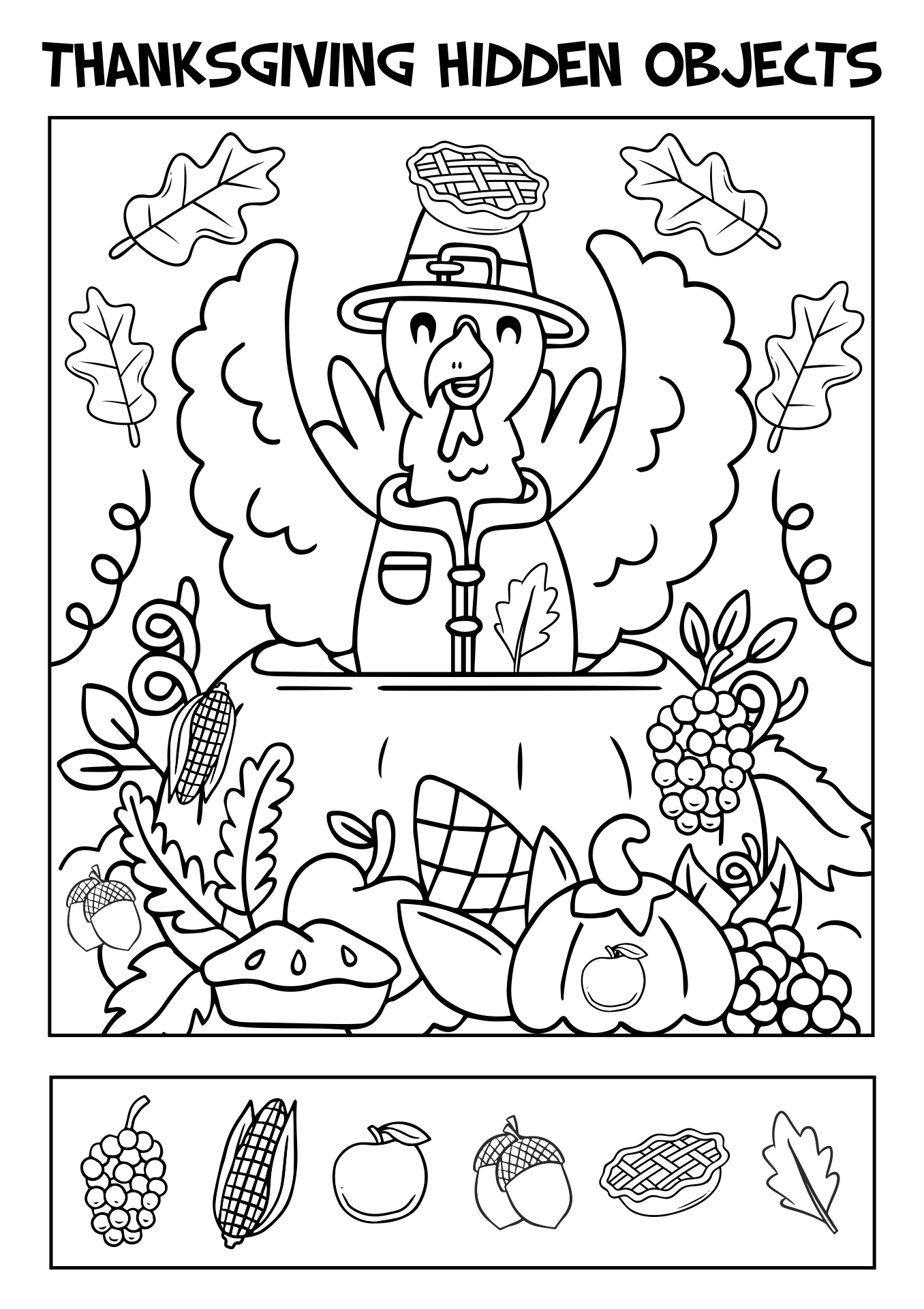 Free Thanksgiving Hidden Picture Worksheet, Download Free | Thanksgiving Hidden Picture Worksheets