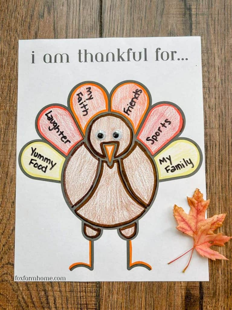Free Thanksgiving &amp;quot;I Am Thankful For&amp;quot; Printable - Fox Farm Home | I Am Thankful For Thanksgiving Worksheets