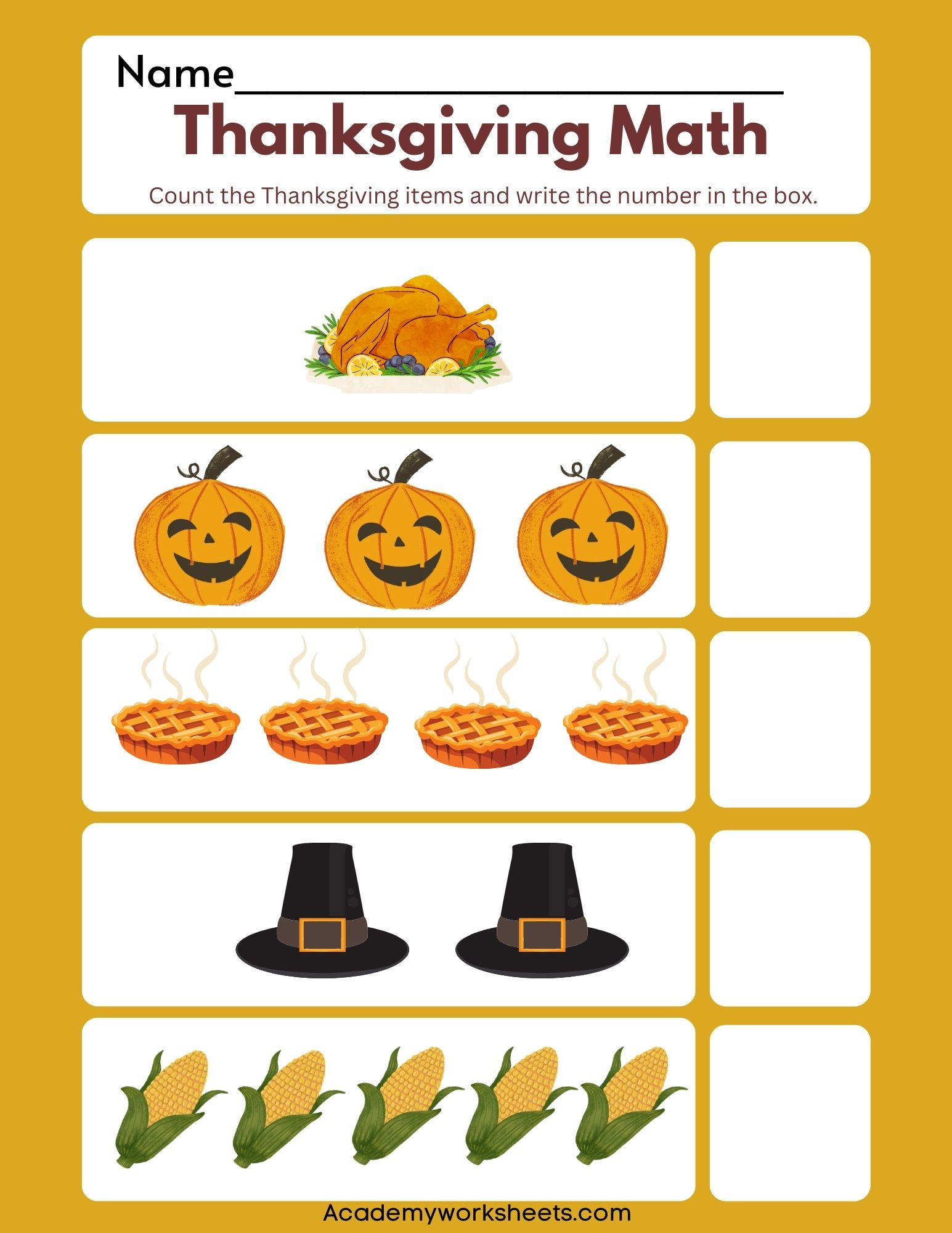 Free Thanksgiving Math Activities For Preschool Kids - Academy | Thanksgiving Preschool Math Worksheets