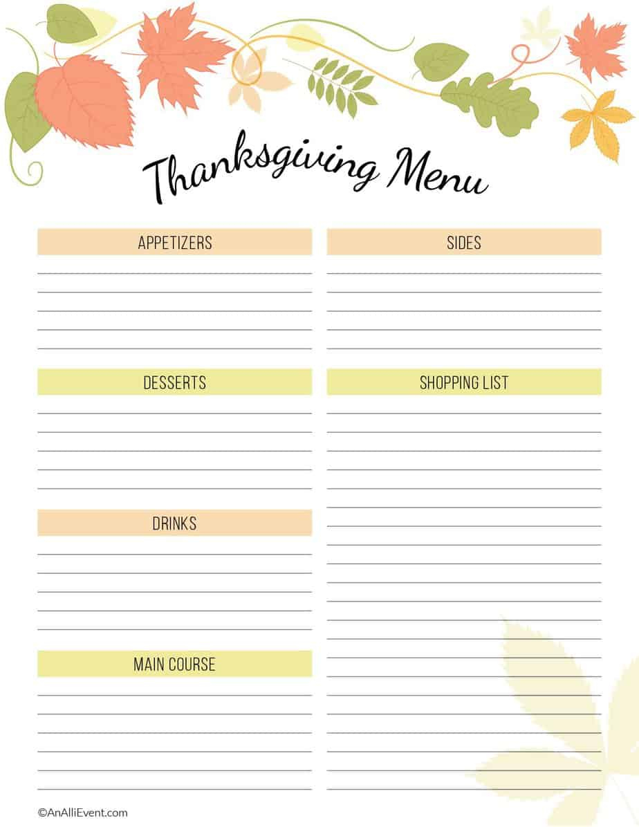 free thanksgiving planner printable an alli event thanksgiving meal planning worksheet Free Thanksgiving Planner Printable - An Alli Event | Thanksgiving Meal Planning Worksheet