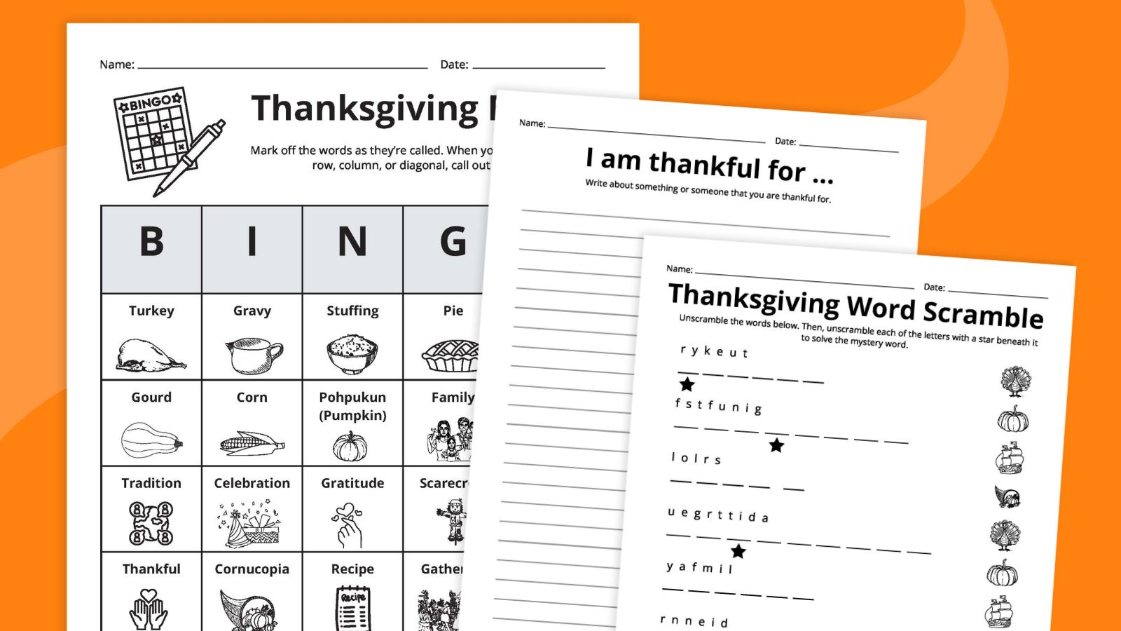 Free Thanksgiving Worksheets Bundle | Free Printable Thanksgiving Reading Worksheets
