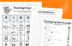 Fun Thanksgiving Worksheets Free