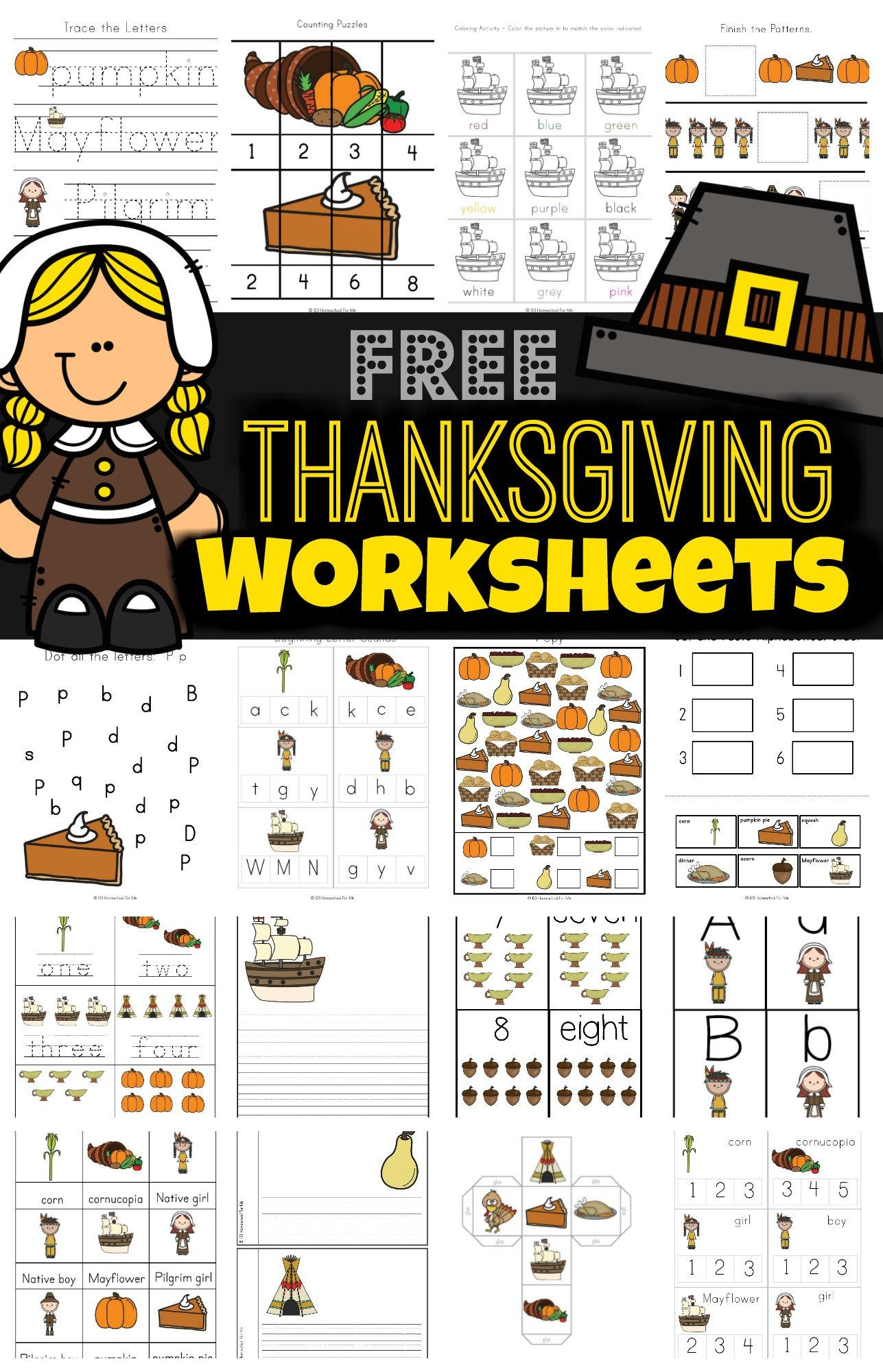 Free Thanksgiving Worksheets For Kids | Fun Thanksgiving Worksheets For Kindergarten