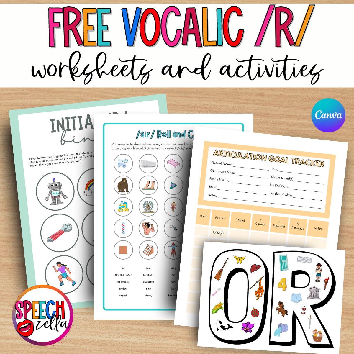 Free Vocalic R Worksheets For Articulation Therapy - Speechzella | Free Printable Vocalic R Worksheets