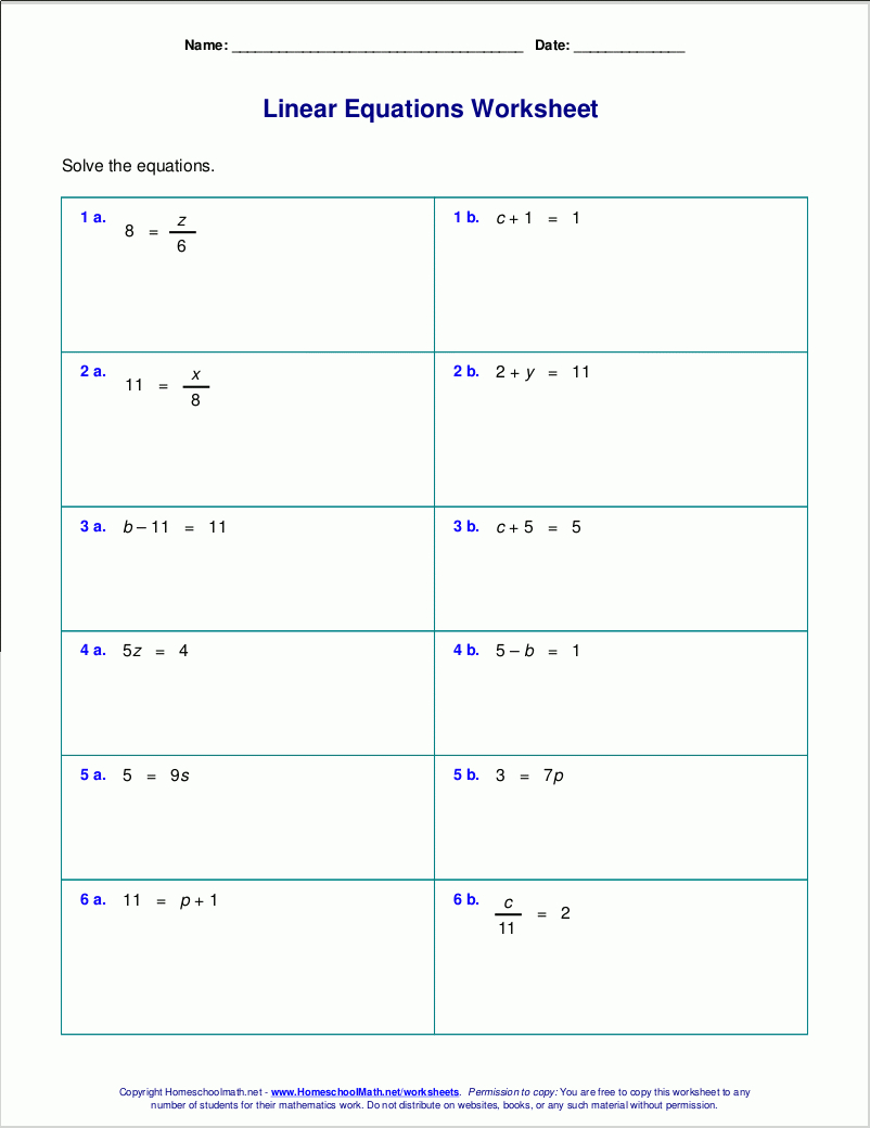 free worksheets for linear equations grades 6 9 pre algebra teaching pre algebra printable worksheets Free Worksheets For Linear Equations (Grades 6-9, Pre-Algebra | Teaching Pre Algebra Printable Worksheets
